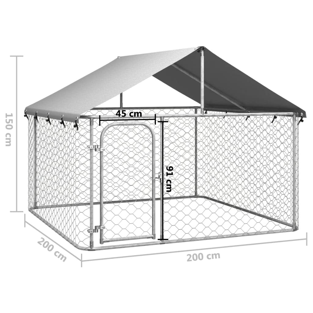 Large Galvanized Steel Dog Kennel