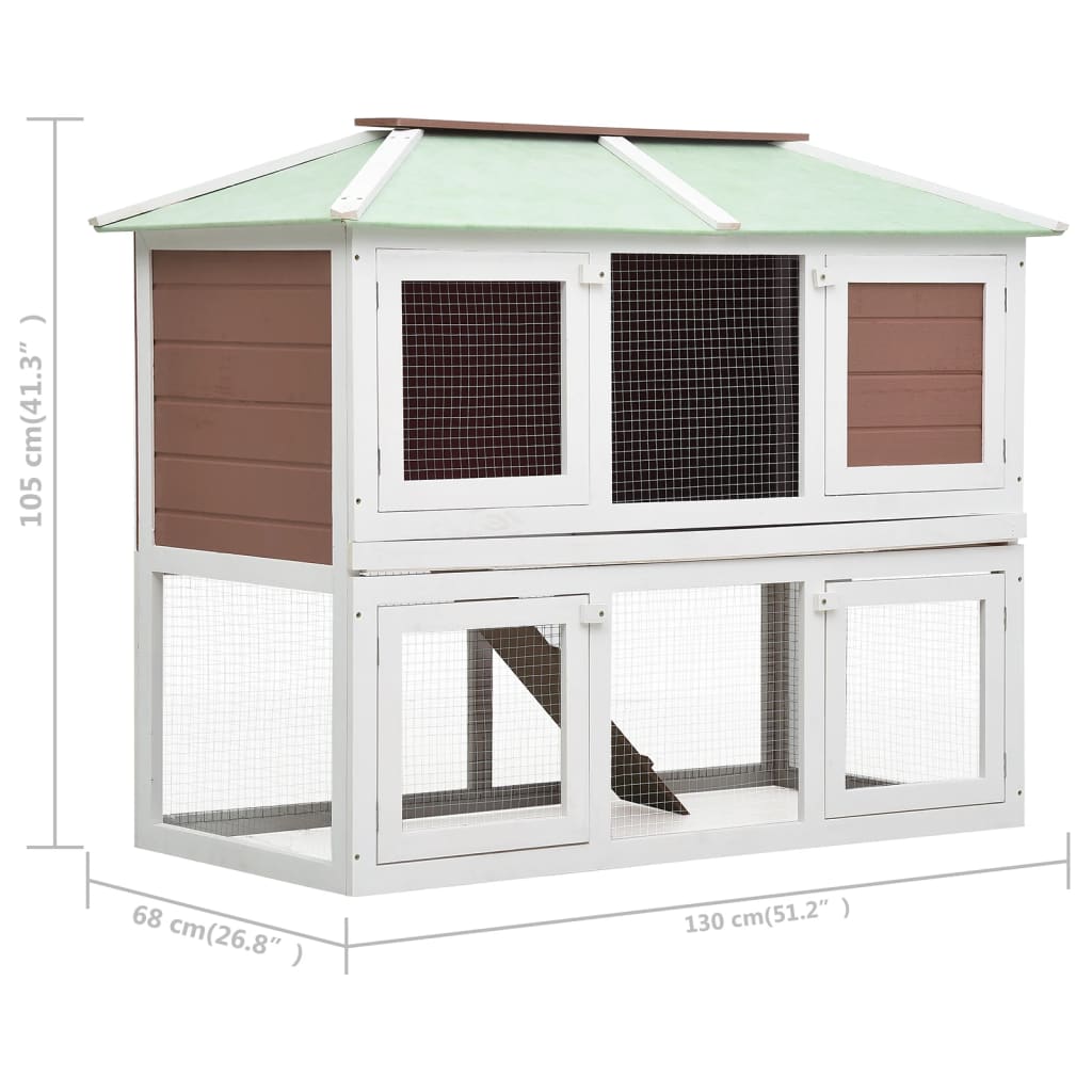 vidaXL Rabbit Hutch Bunny Cage with Pull Out Tray Rabbit Enclosure Solid Wood-4