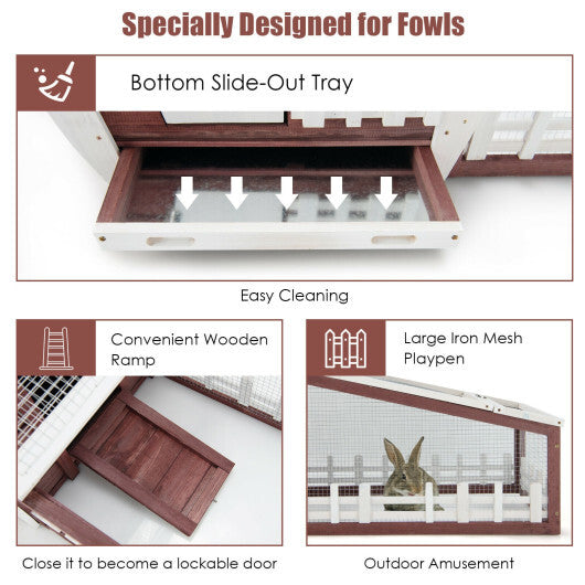 62 Inch Whimsical Rabbit Hutch