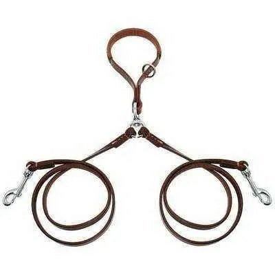 Golden Double Leather Pet Lead