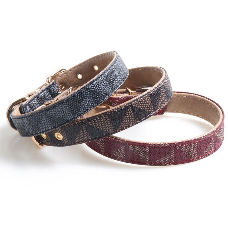 Exquisite Fashion Pu Leather Dog Collar - Stylish And Durable Pet Accessory-0
