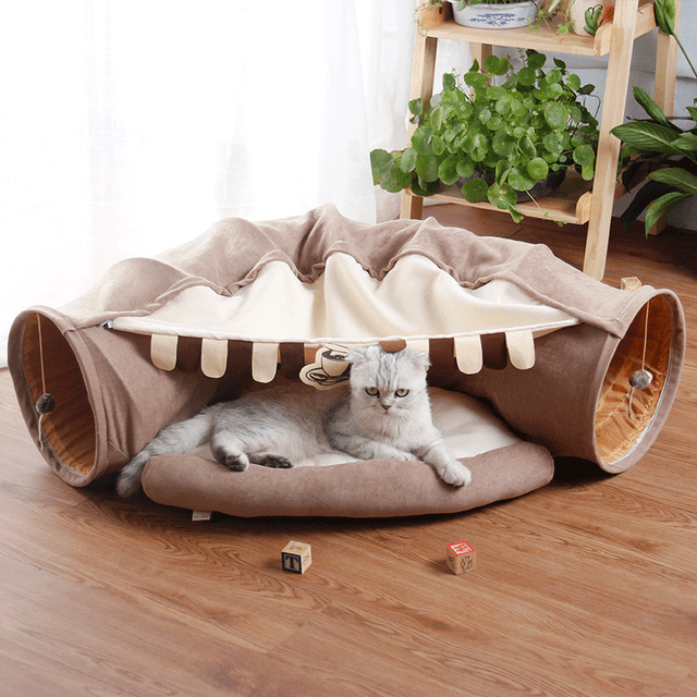 Feline Funhouse Interactive Cat Tunnel - Portable Play Toy For Cats, Rabbits, And Ferrets-0
