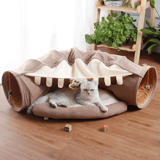 Feline Funhouse Interactive Cat Tunnel - Portable Play Toy For Cats, Rabbits, And Ferrets-0