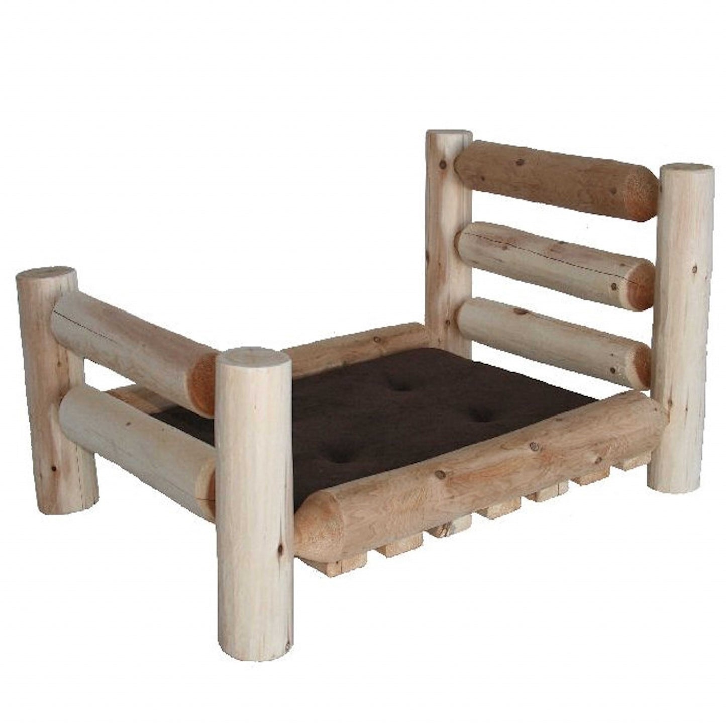 Rustic And Natural Cedar Log Small Replica Pet Bed-0