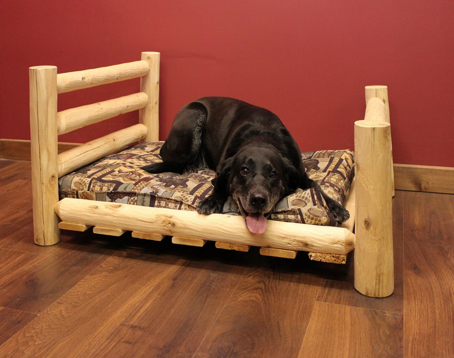 Rustic And Natural Cedar Log Large Replica Pet Bed-4