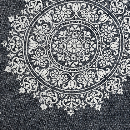 24" X 36" Stonewashed Blue Medallion Pillow Style Pet Bed With Removable Cover-8