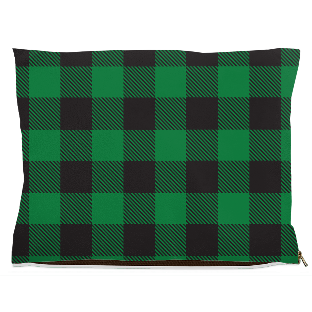 Buffalo Plaid Green Dog Bed-3