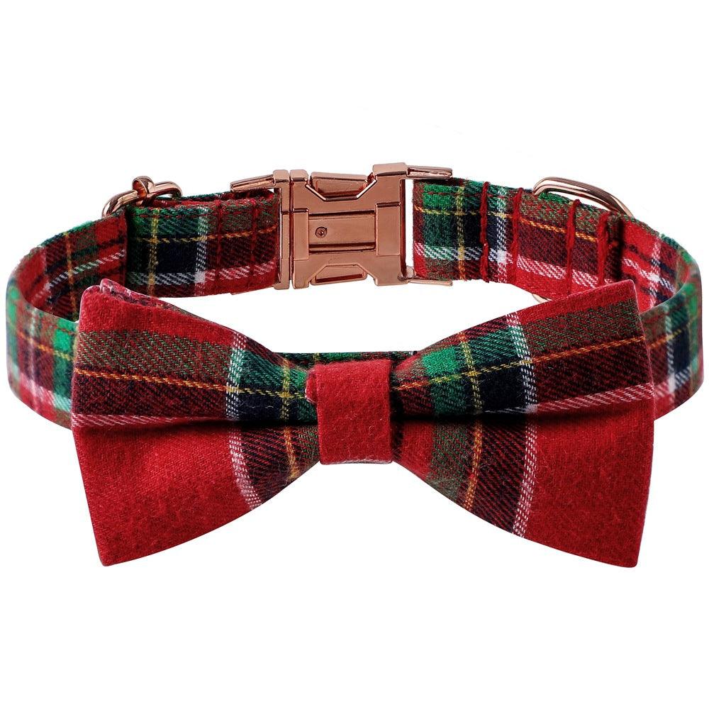 Festive Holiday Dog Collar With Rose Gold Buckle-3