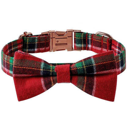 Festive Holiday Dog Collar With Rose Gold Buckle-3