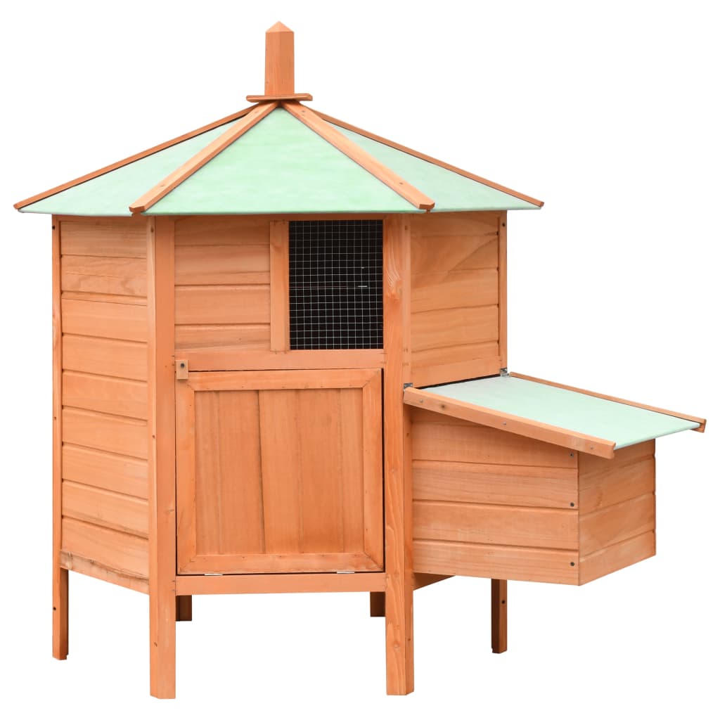 vidaXL Chicken Cage Solid Pine & Fir Wood 49.6"x46.1"x49.2"-1