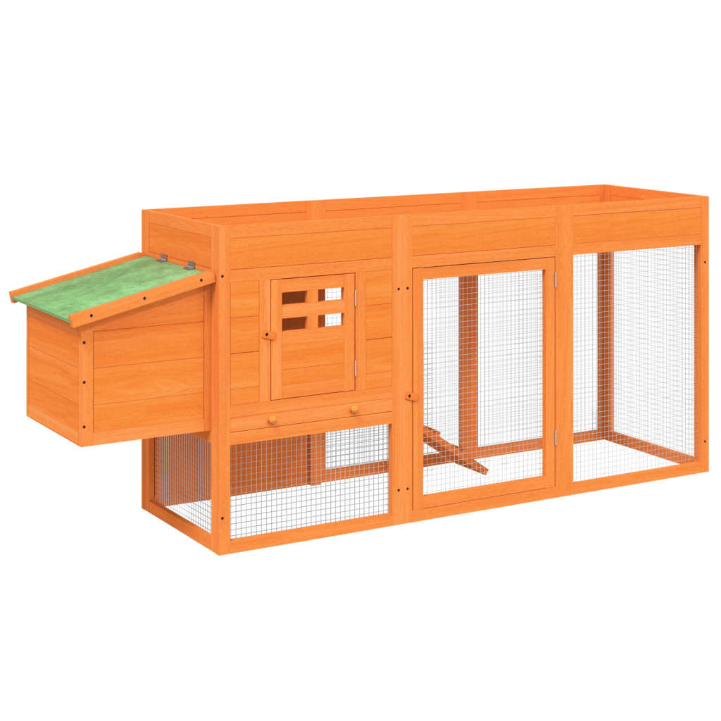vidaXL Chicken Coop Brown 80.3"x19.7"x33.1" Solid Wood Pine-2