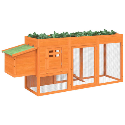 vidaXL Chicken Coop Brown 80.3"x19.7"x33.1" Solid Wood Pine-3