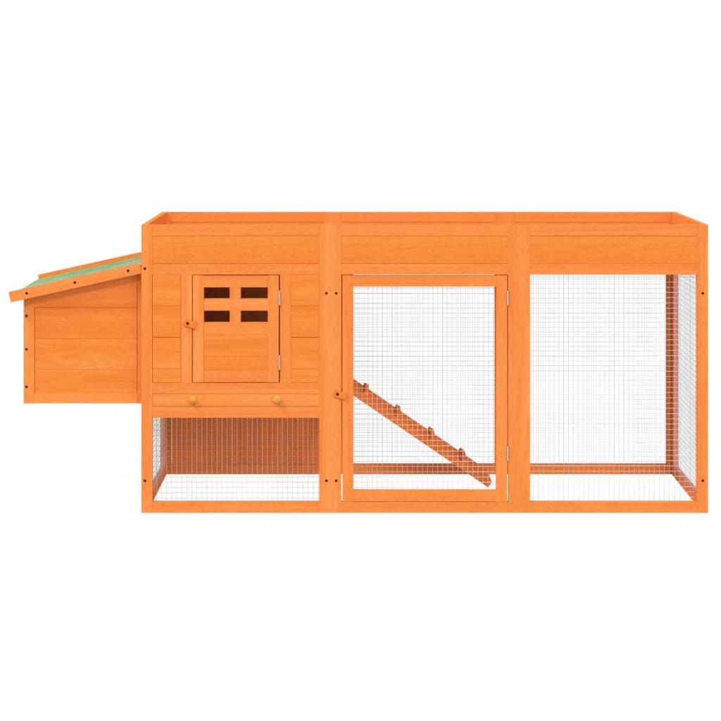 vidaXL Chicken Coop Brown 80.3"x19.7"x33.1" Solid Wood Pine-4