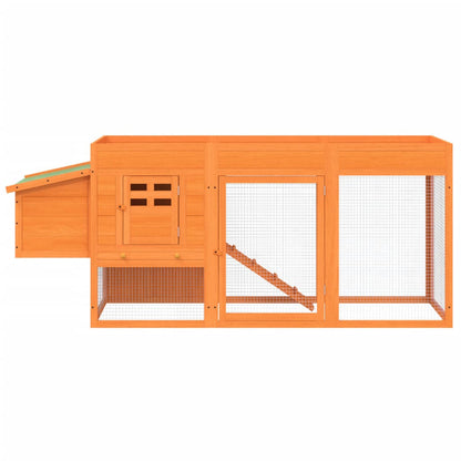 vidaXL Chicken Coop Brown 80.3"x19.7"x33.1" Solid Wood Pine-4