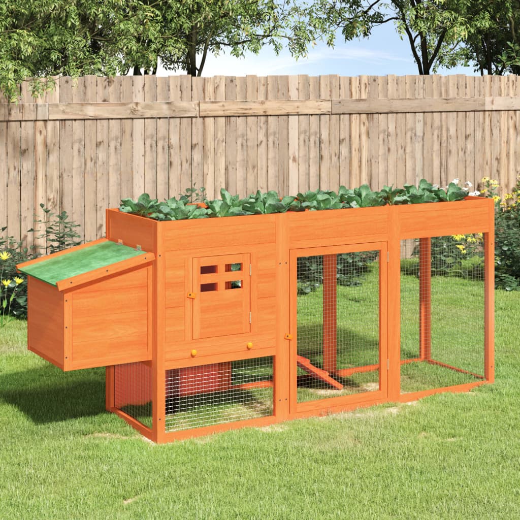 vidaXL Chicken Coop Brown 80.3"x19.7"x33.1" Solid Wood Pine-5