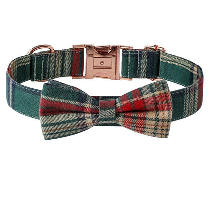 Festive Holiday Dog Collar With Rose Gold Buckle-4