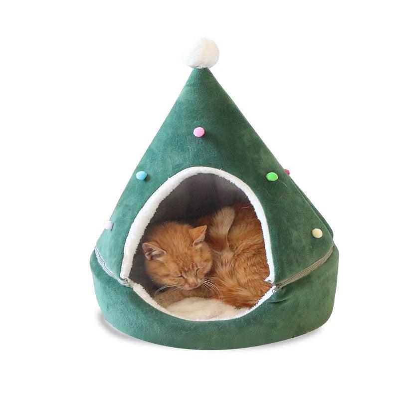 Winter Wonderland Christmas Tree Pet Bed - Cozy Nest For Cats And Dogs-6