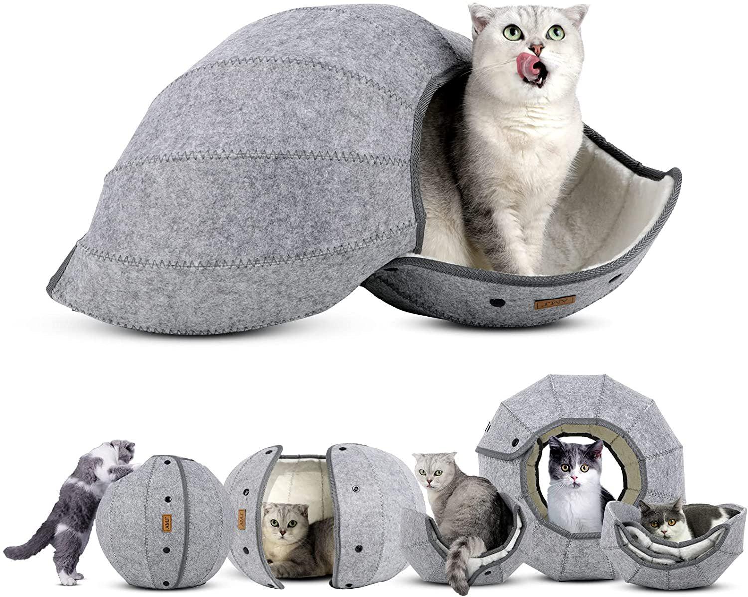 Foldable Cat Tunnel Bed: The Ultimate Interactive Retreat For Your Feline Friend-0