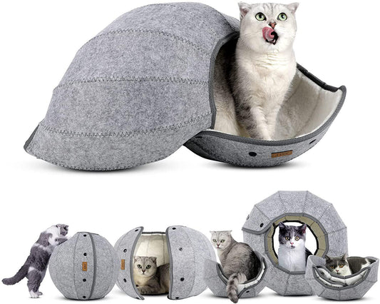 Foldable Cat Tunnel Bed: The Ultimate Interactive Retreat For Your Feline Friend-0