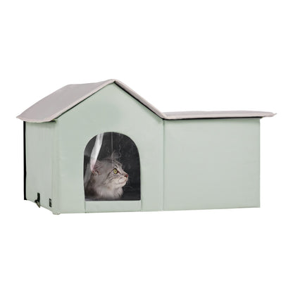 Heated Cat House with Adjustable Temperature and Timer