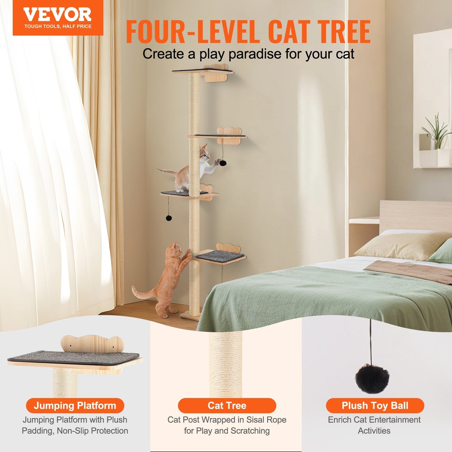 Wall-Mounted Cat Floating Shelf