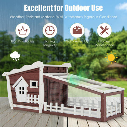 62 Inch Whimsical Rabbit Hutch