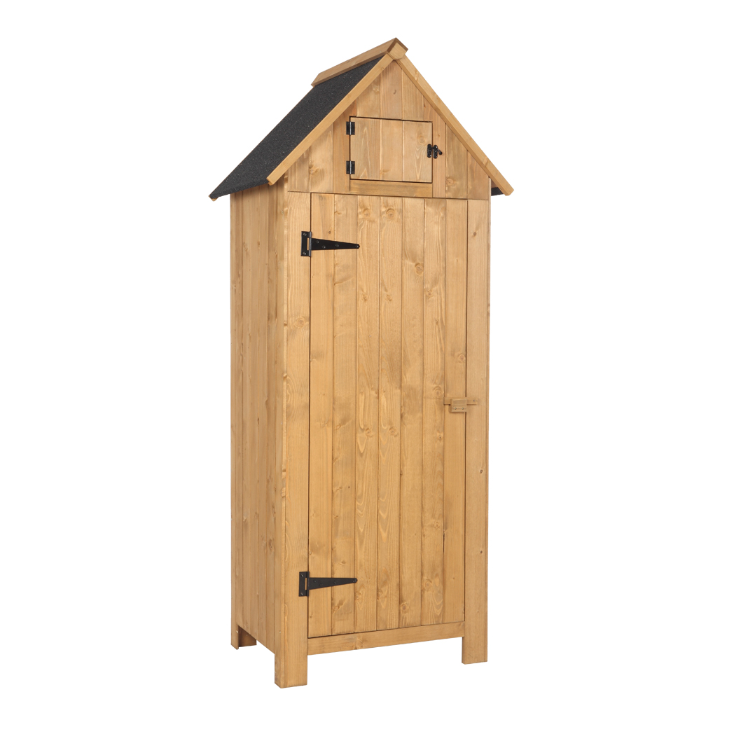 Fir wood Arrow Shed with Single Door Wooden Garden Shed Wooden Lockers Wood Color