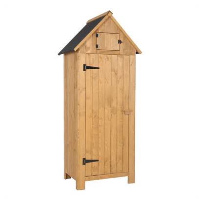 Fir wood Arrow Shed with Single Door Wooden Garden Shed Wooden Lockers Wood Color