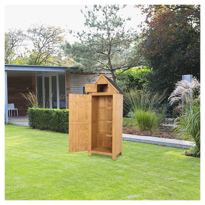 Fir wood Arrow Shed with Single Door Wooden Garden Shed Wooden Lockers Wood Color