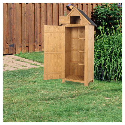 Fir wood Arrow Shed with Single Door Wooden Garden Shed Wooden Lockers Wood Color