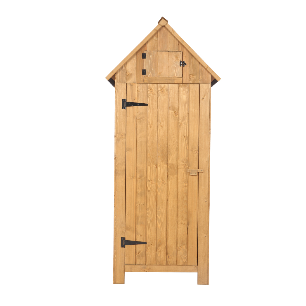 Fir wood Arrow Shed with Single Door Wooden Garden Shed Wooden Lockers Wood Color