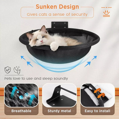Wall-Mounted Cat Hammock – Space-Saving Elevated Cat Bed