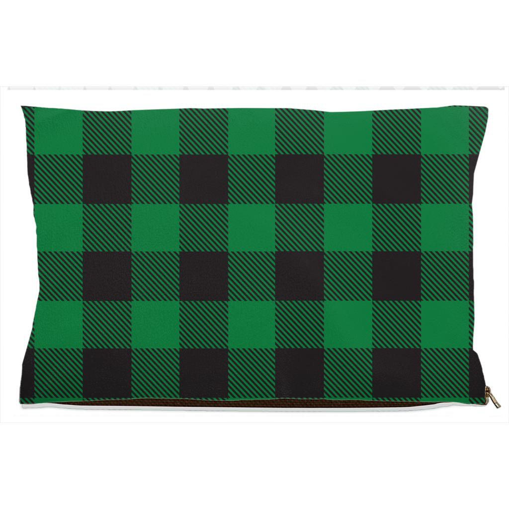 Buffalo Plaid Green Dog Bed-1