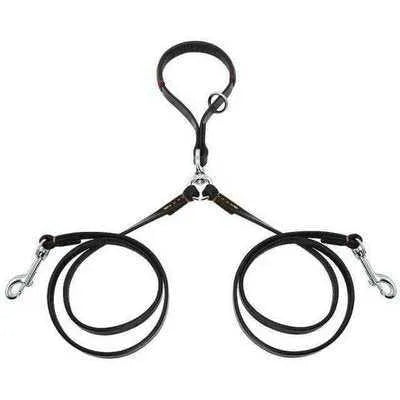 Golden Double Leather Pet Lead